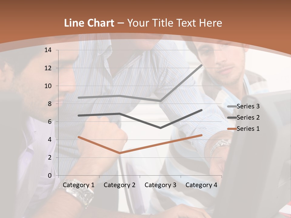 A Group Of Men Looking At A Computer Screen PowerPoint Template