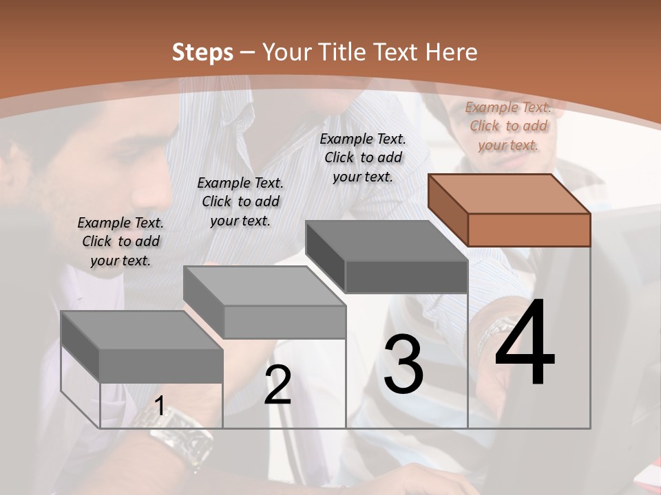 A Group Of Men Looking At A Computer Screen PowerPoint Template