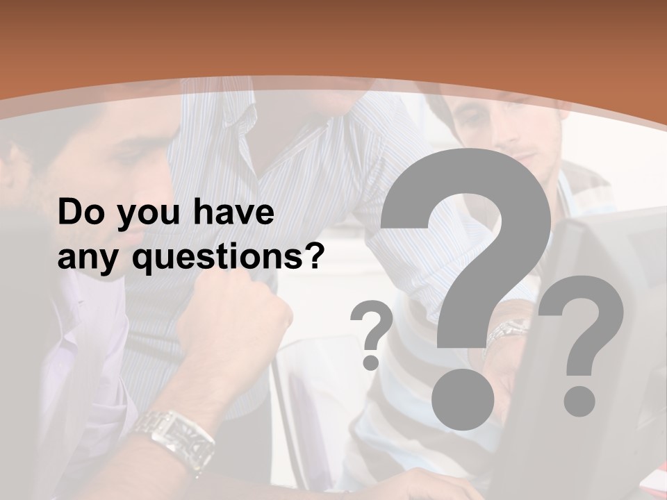 A Group Of Men Looking At A Computer Screen PowerPoint Template