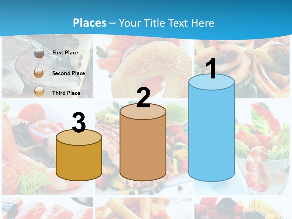 A Collage Of Different Food Items With A Blue Background PowerPoint Template