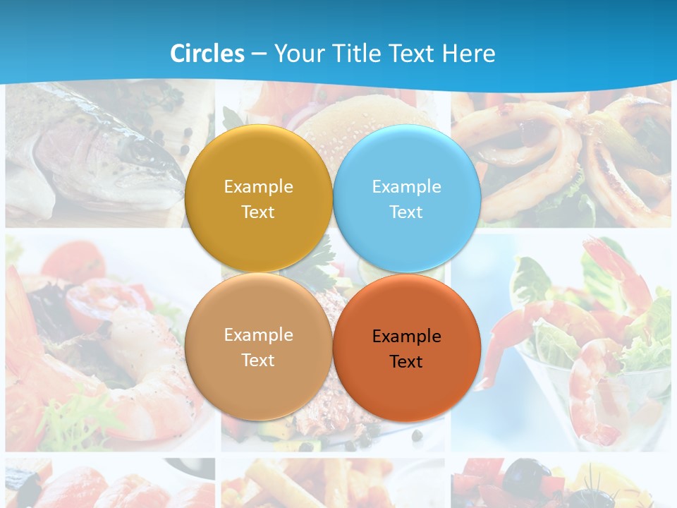 A Collage Of Different Food Items With A Blue Background PowerPoint Template