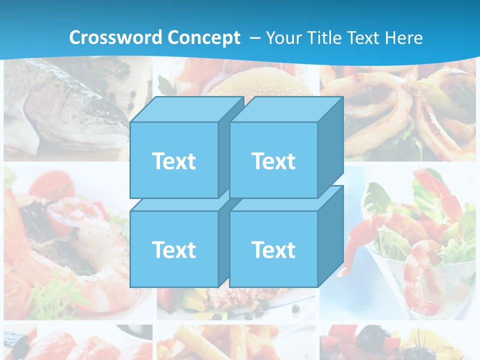 A Collage Of Different Food Items With A Blue Background PowerPoint Template