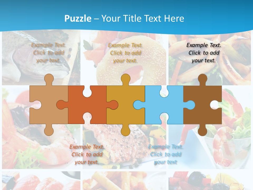 A Collage Of Different Food Items With A Blue Background PowerPoint Template