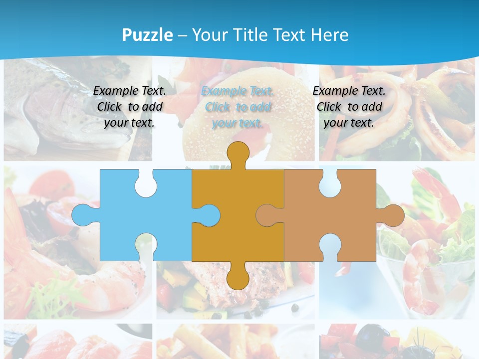 A Collage Of Different Food Items With A Blue Background PowerPoint Template