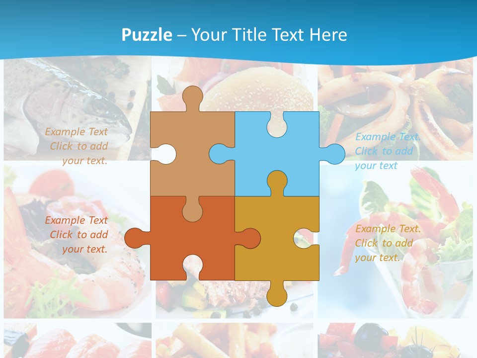 A Collage Of Different Food Items With A Blue Background PowerPoint Template