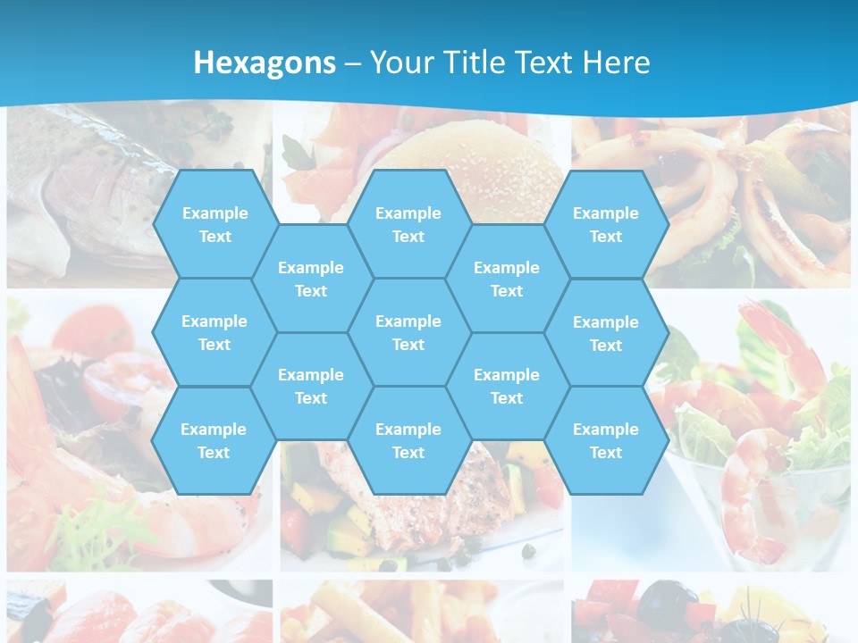 A Collage Of Different Food Items With A Blue Background PowerPoint Template