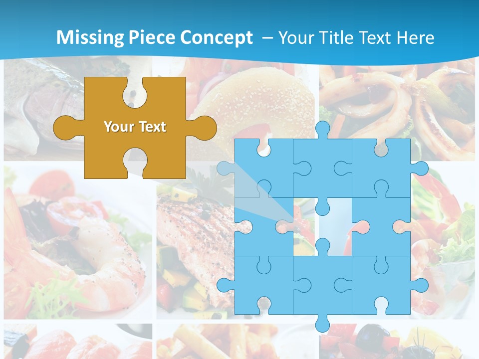 A Collage Of Different Food Items With A Blue Background PowerPoint Template