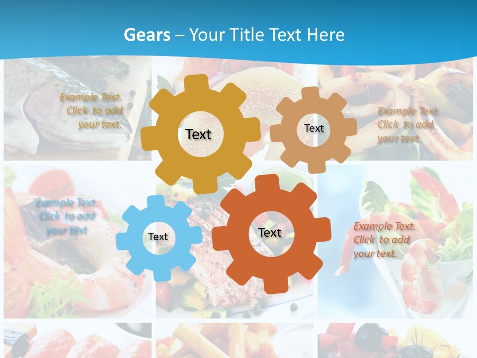 A Collage Of Different Food Items With A Blue Background PowerPoint Template