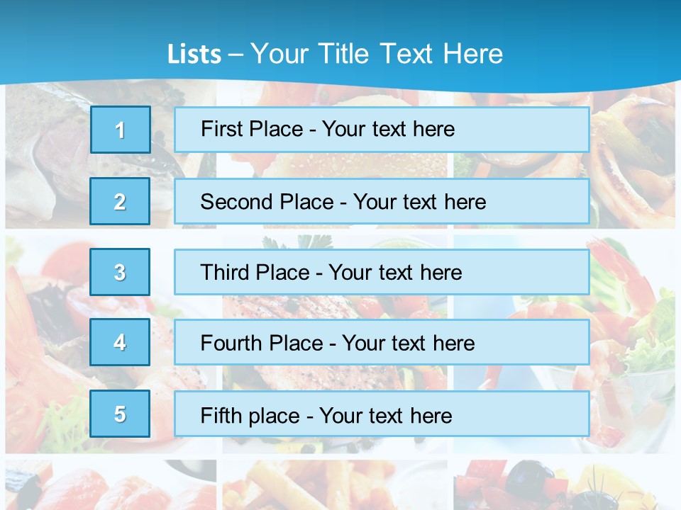 A Collage Of Different Food Items With A Blue Background PowerPoint Template