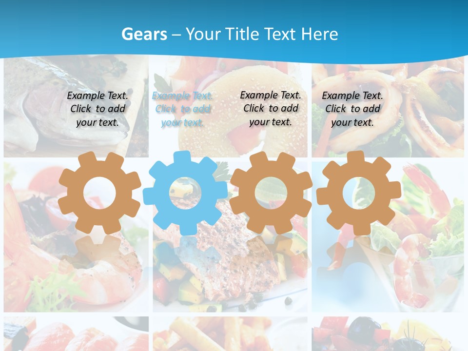 A Collage Of Different Food Items With A Blue Background PowerPoint Template