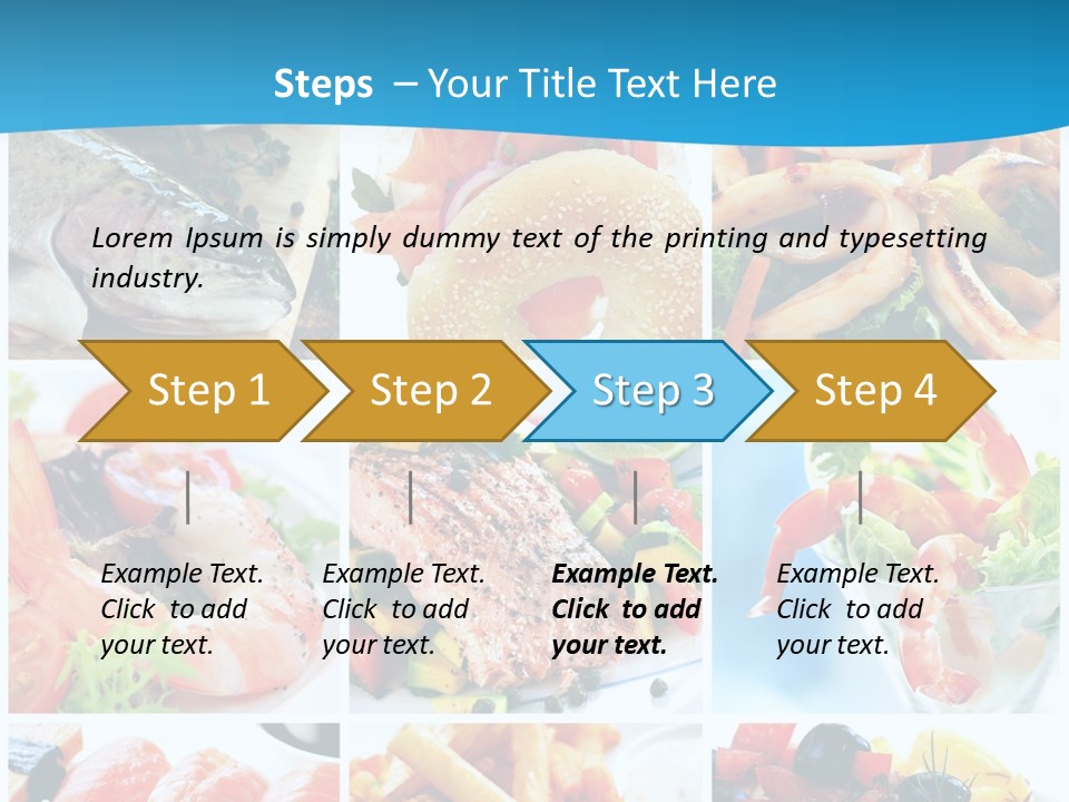A Collage Of Different Food Items With A Blue Background PowerPoint Template