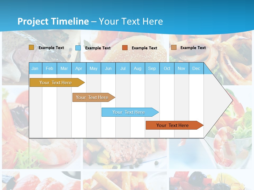 A Collage Of Different Food Items With A Blue Background PowerPoint Template