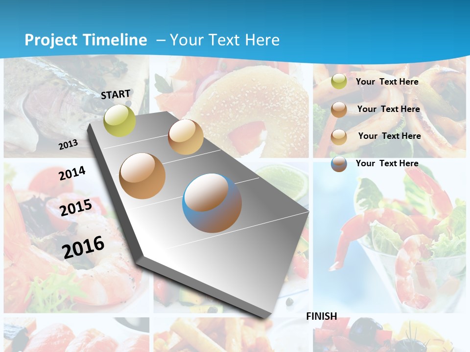 A Collage Of Different Food Items With A Blue Background PowerPoint Template