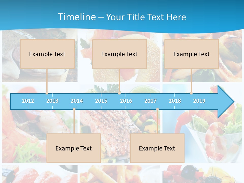 A Collage Of Different Food Items With A Blue Background PowerPoint Template