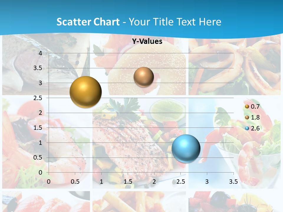 A Collage Of Different Food Items With A Blue Background PowerPoint Template