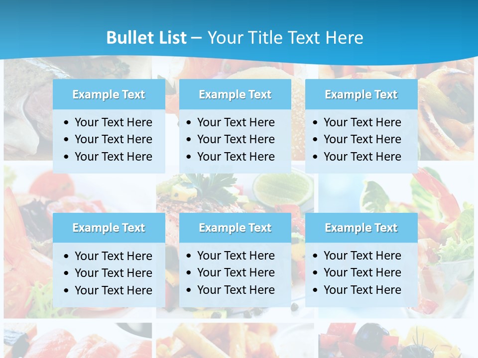 A Collage Of Different Food Items With A Blue Background PowerPoint Template