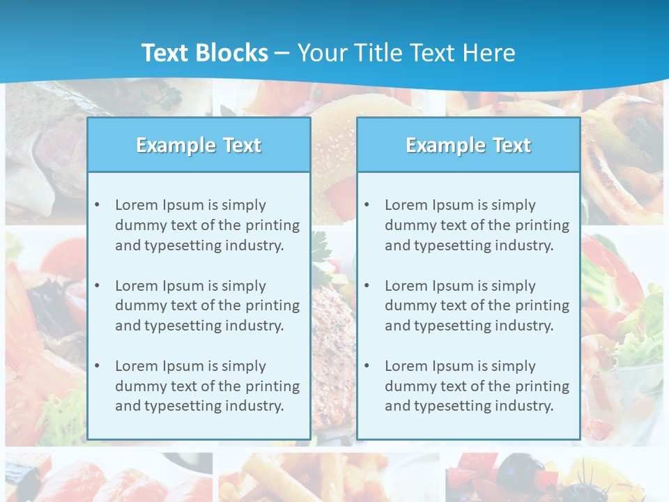 A Collage Of Different Food Items With A Blue Background PowerPoint Template