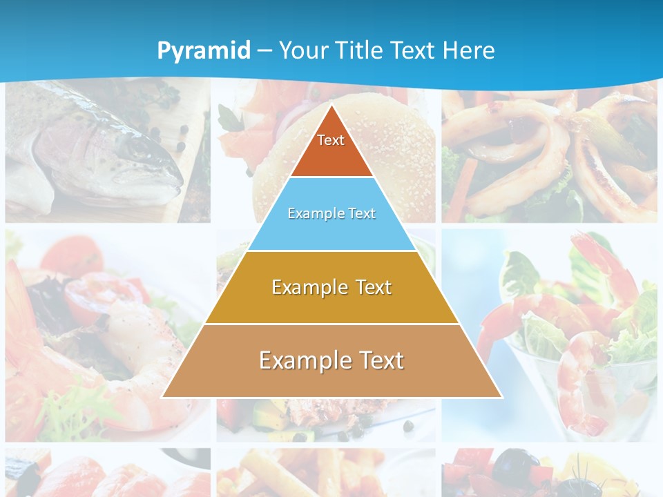 A Collage Of Different Food Items With A Blue Background PowerPoint Template
