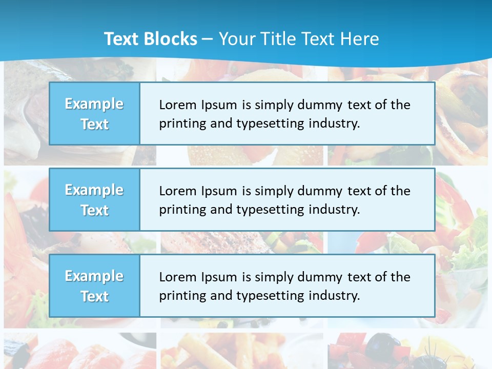 A Collage Of Different Food Items With A Blue Background PowerPoint Template