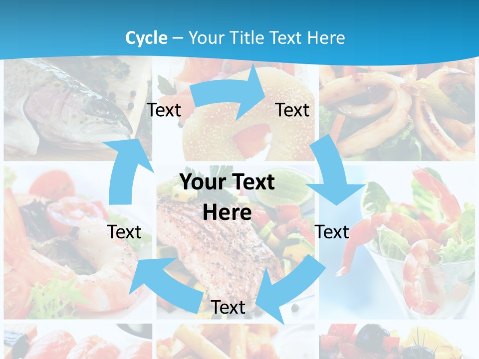 A Collage Of Different Food Items With A Blue Background PowerPoint Template