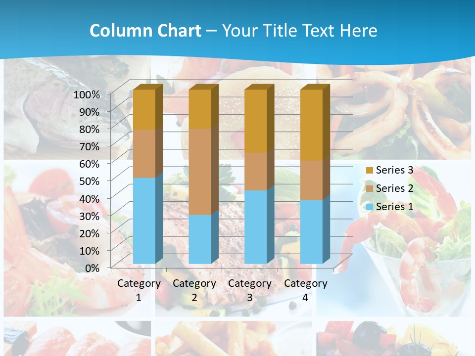 A Collage Of Different Food Items With A Blue Background PowerPoint Template