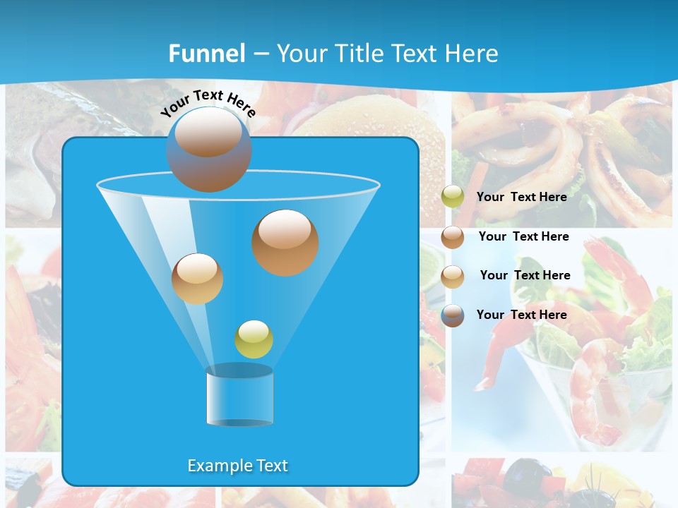 A Collage Of Different Food Items With A Blue Background PowerPoint Template