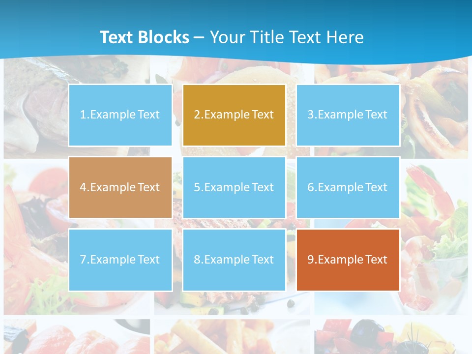 A Collage Of Different Food Items With A Blue Background PowerPoint Template