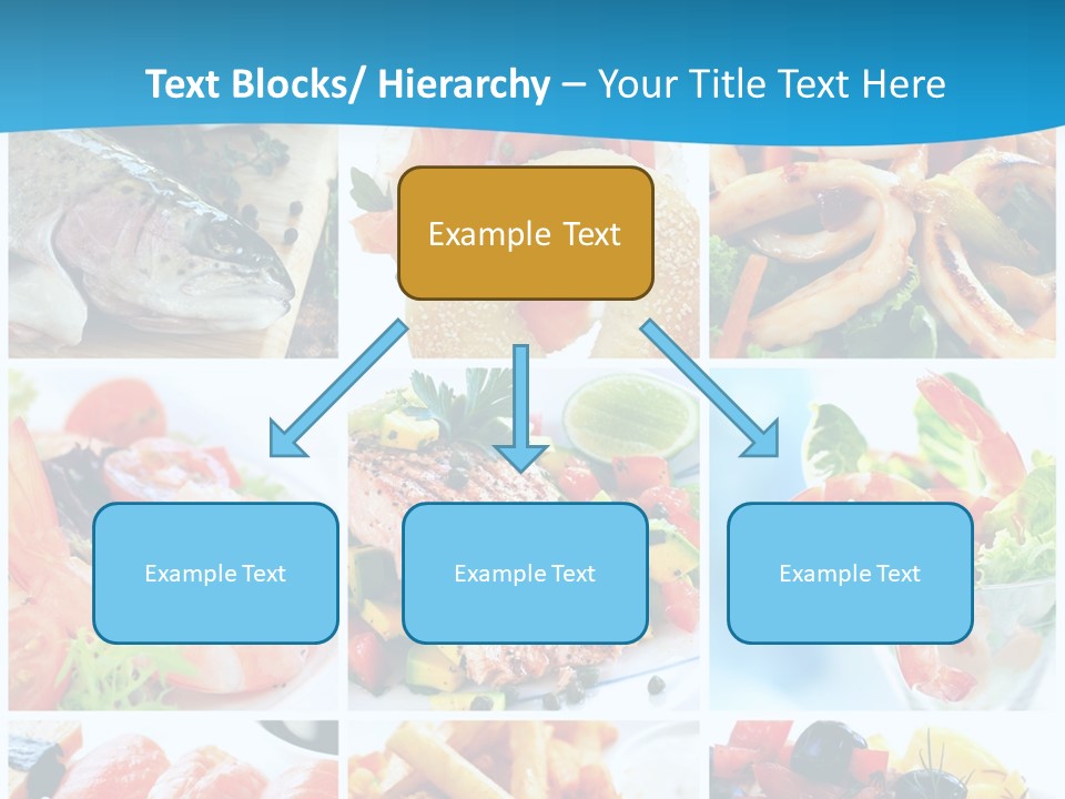 A Collage Of Different Food Items With A Blue Background PowerPoint Template