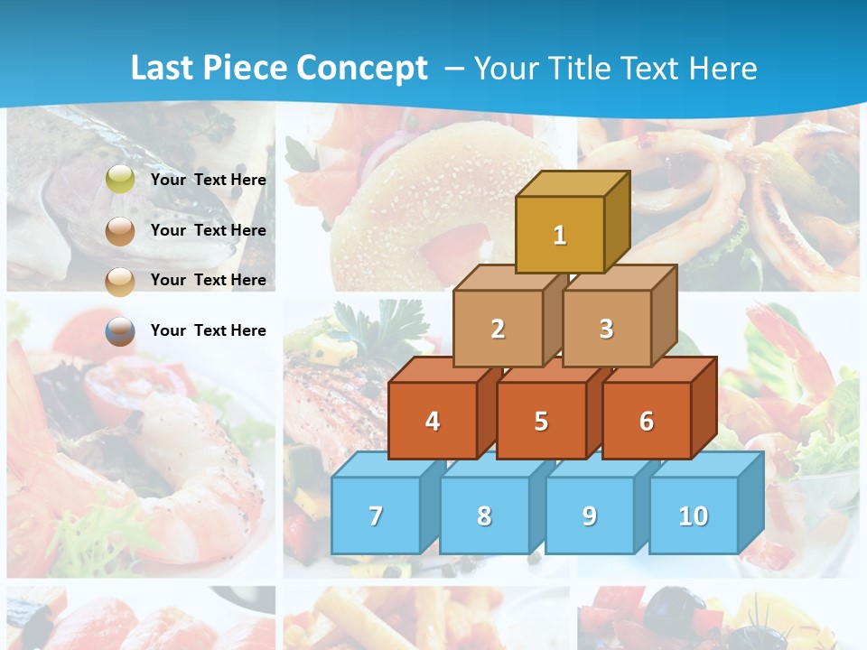 A Collage Of Different Food Items With A Blue Background PowerPoint Template