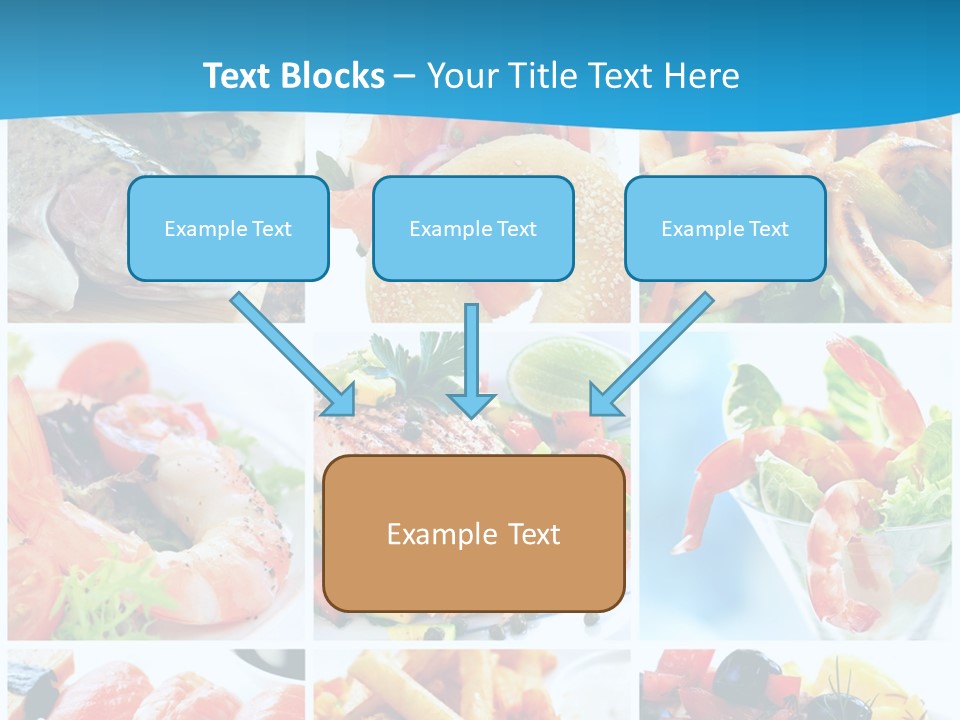 A Collage Of Different Food Items With A Blue Background PowerPoint Template