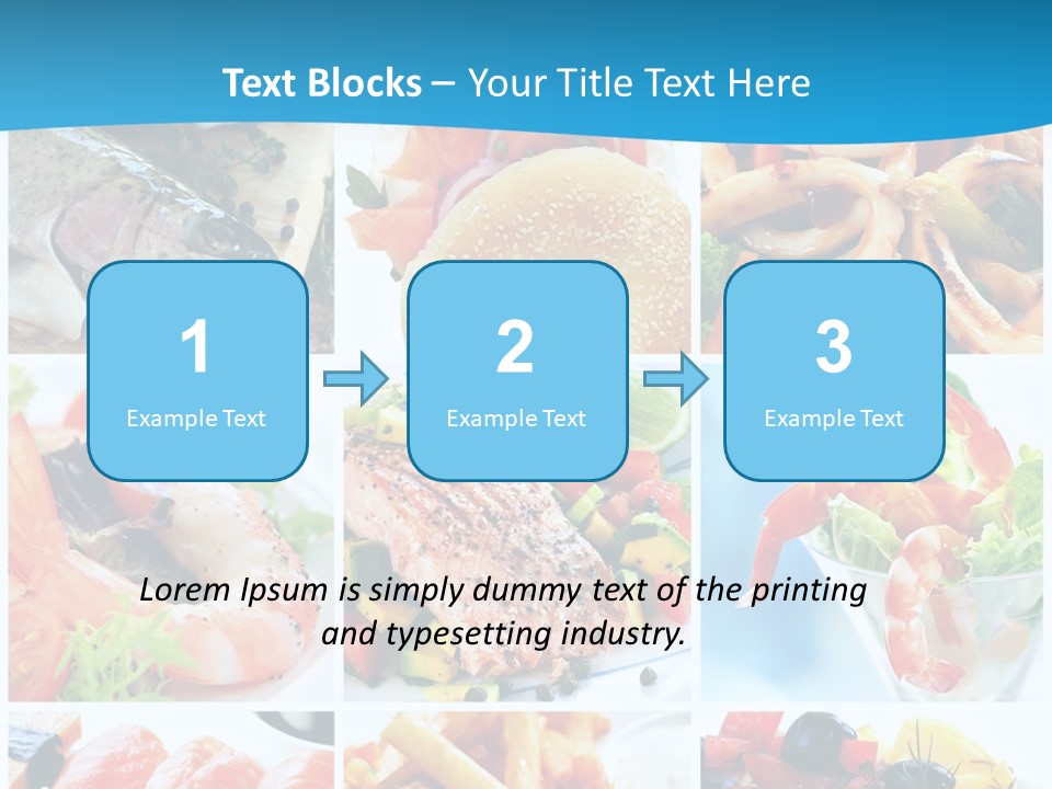 A Collage Of Different Food Items With A Blue Background PowerPoint Template