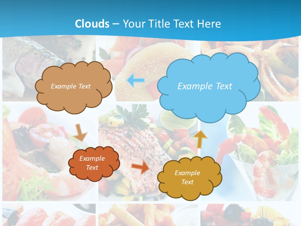 A Collage Of Different Food Items With A Blue Background PowerPoint Template