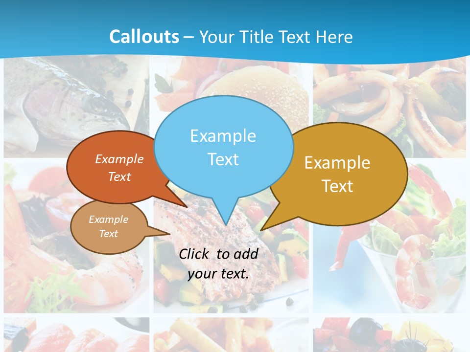 A Collage Of Different Food Items With A Blue Background PowerPoint Template
