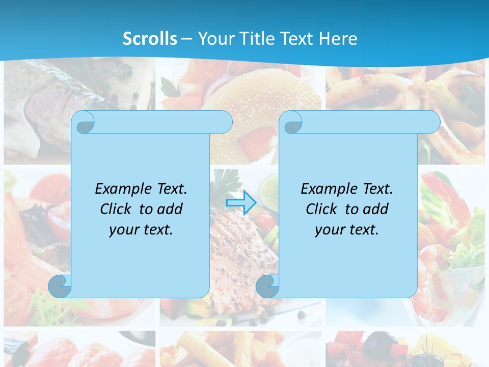 A Collage Of Different Food Items With A Blue Background PowerPoint Template