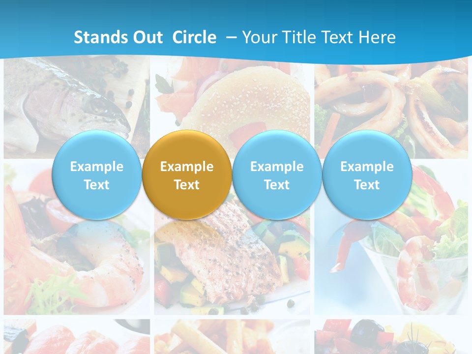 A Collage Of Different Food Items With A Blue Background PowerPoint Template