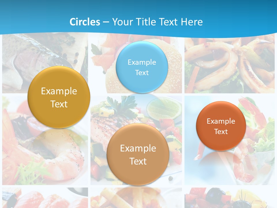 A Collage Of Different Food Items With A Blue Background PowerPoint Template