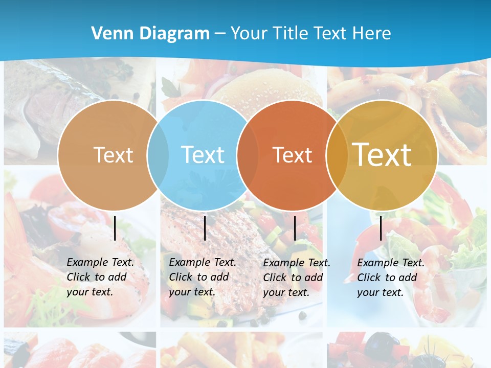 A Collage Of Different Food Items With A Blue Background PowerPoint Template