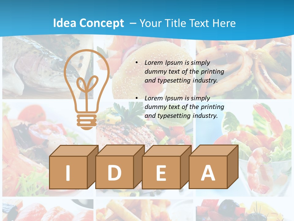 A Collage Of Different Food Items With A Blue Background PowerPoint Template