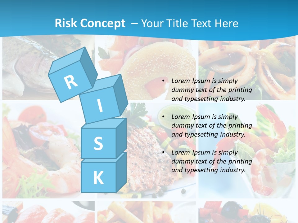 A Collage Of Different Food Items With A Blue Background PowerPoint Template