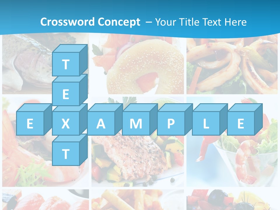 A Collage Of Different Food Items With A Blue Background PowerPoint Template