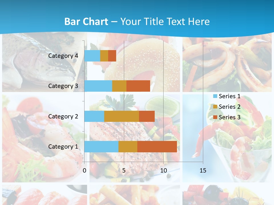 A Collage Of Different Food Items With A Blue Background PowerPoint Template
