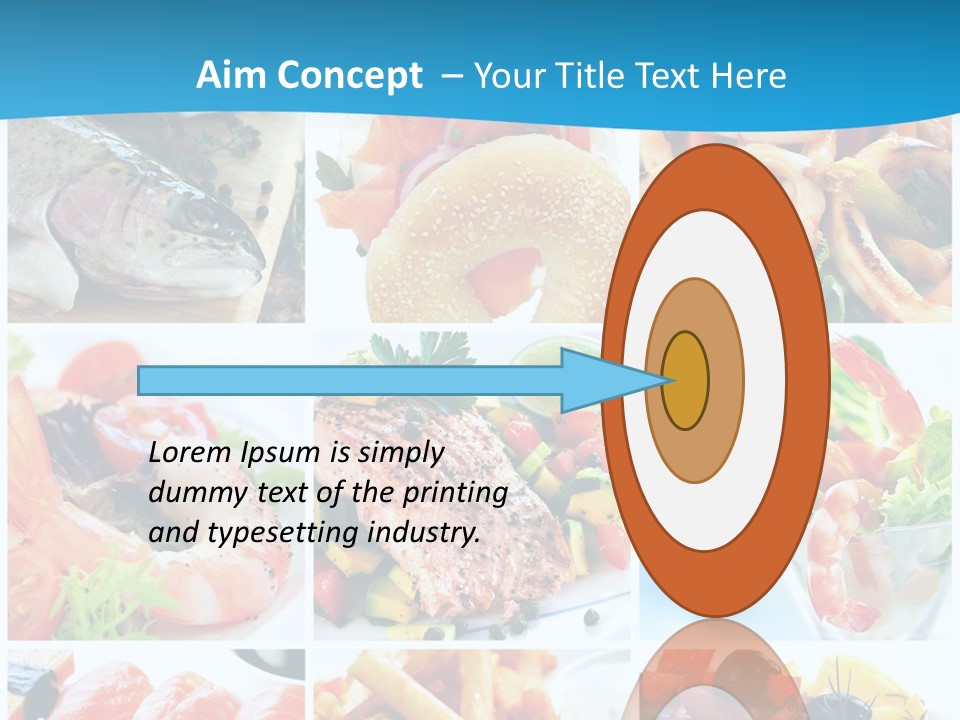 A Collage Of Different Food Items With A Blue Background PowerPoint Template