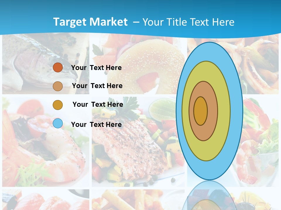 A Collage Of Different Food Items With A Blue Background PowerPoint Template