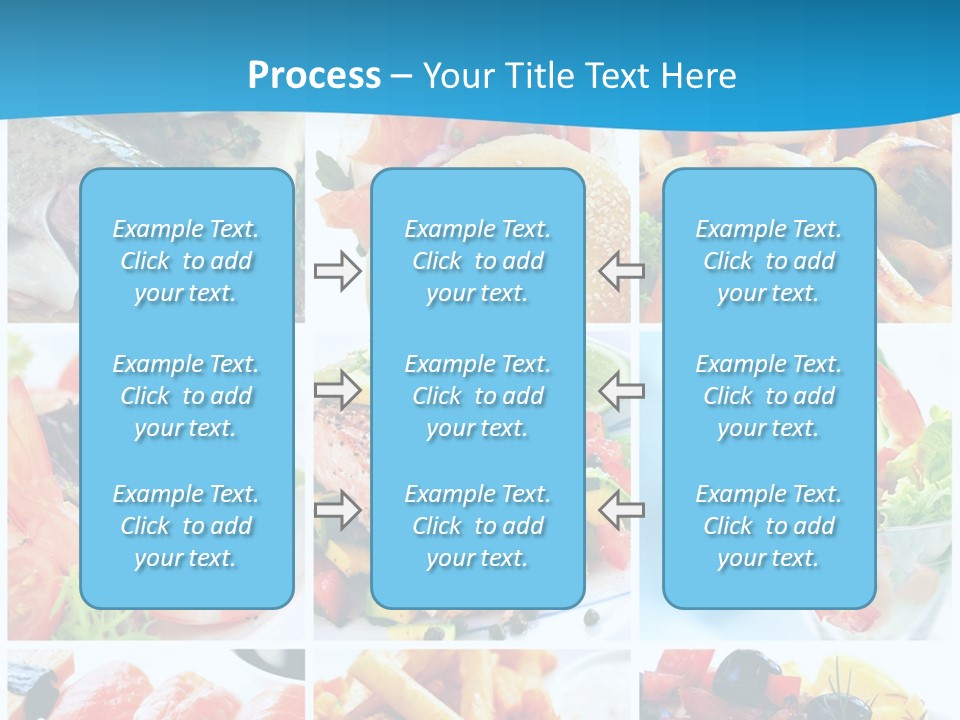 A Collage Of Different Food Items With A Blue Background PowerPoint Template