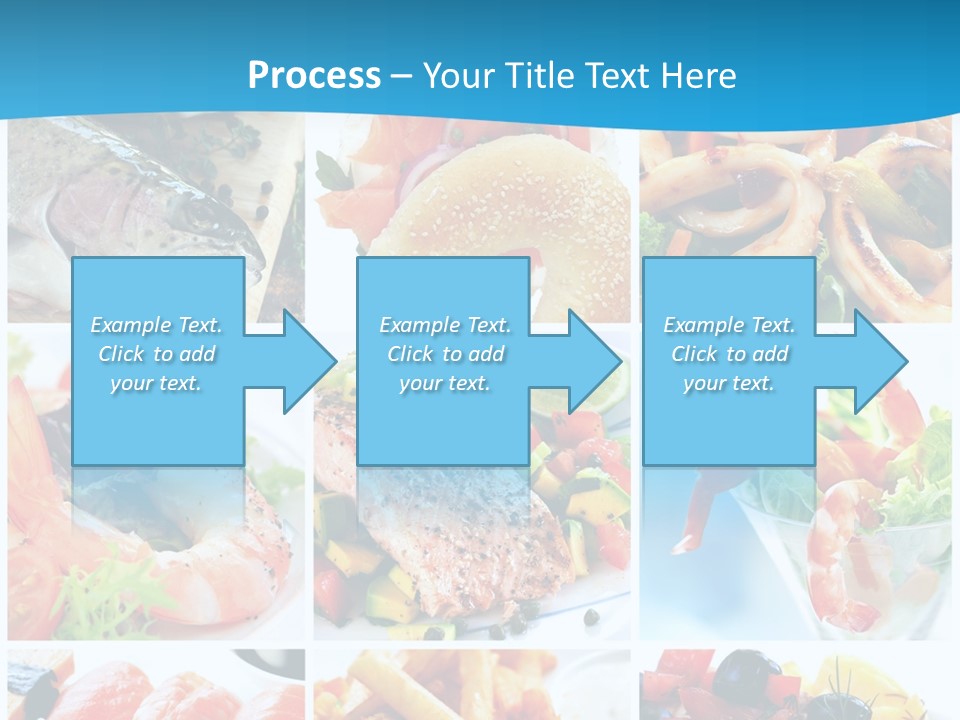 A Collage Of Different Food Items With A Blue Background PowerPoint Template
