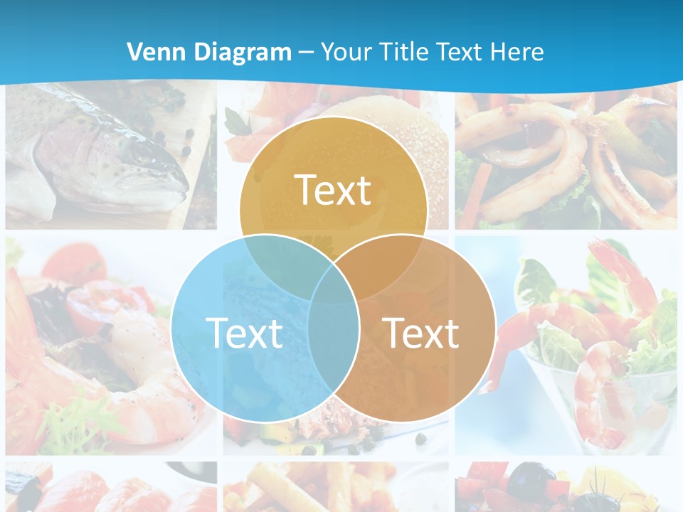A Collage Of Different Food Items With A Blue Background PowerPoint Template