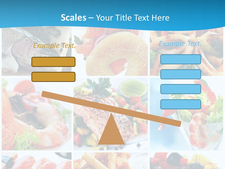 A Collage Of Different Food Items With A Blue Background PowerPoint Template
