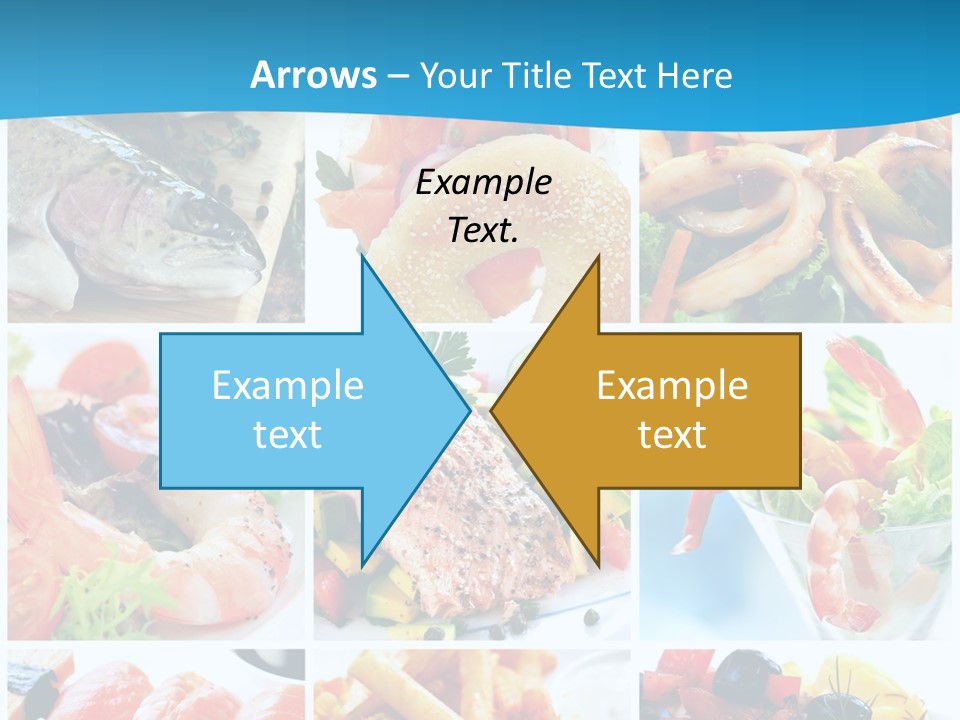 A Collage Of Different Food Items With A Blue Background PowerPoint Template