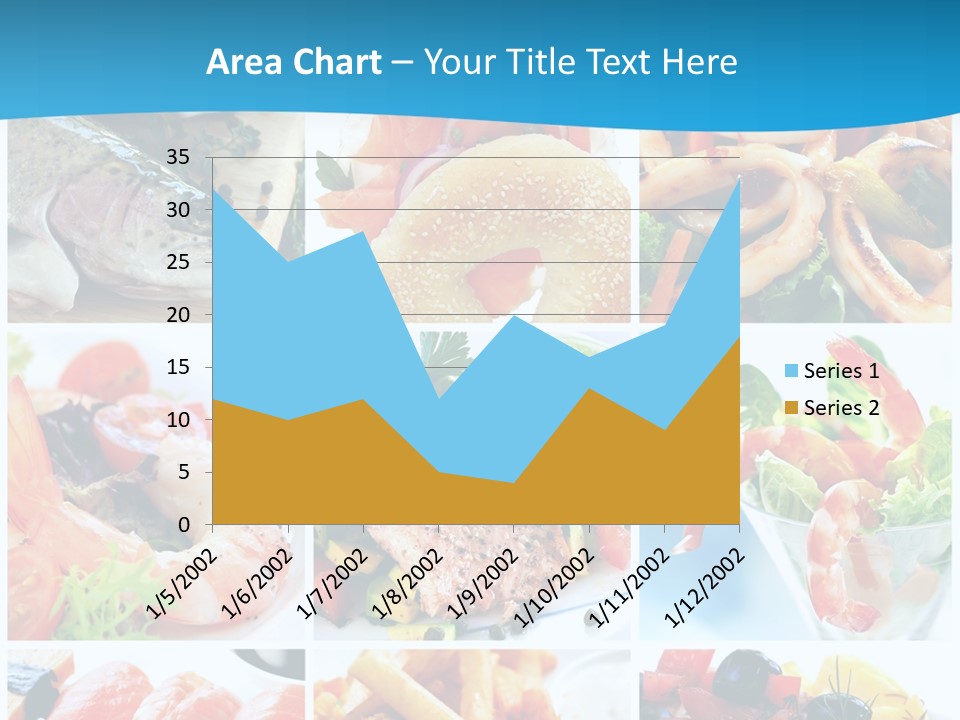 A Collage Of Different Food Items With A Blue Background PowerPoint Template