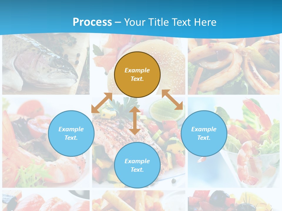 A Collage Of Different Food Items With A Blue Background PowerPoint Template